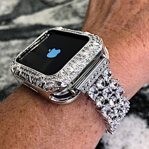 Apple Watch Band and or Cz Rose bud style Bezel And or Apple Watch band bling Apple Watch case cover  38,42,40,44,41,45mm Not for Series 10