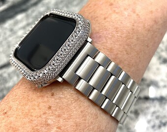 Apple Watch Band and or white gold Lab Diamond Apple Watch case Apple Watch case Apple Watch cover Apple Watch band Apple Watch Ultra 1/2/3