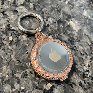 Apple AirTag case crystal Rose gold air tag holder Made with CRYSTALLIZED Swarovski Elements bling apple AirTag Air Tag holder and or Airtag