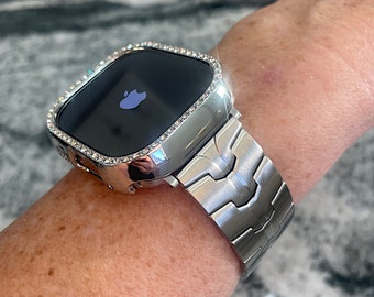 49 mm ウルトラ Apple Watch バンドおよびまたはシルバー 1 列 49 mm ウルトラ Apple Watch バンドおよびまたはシルバー 1 列