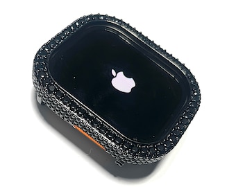 Apple Watch ULTRA Watch case Black gold and lab diamond watch cover Apple ultra watch cases Apple Ultra watch covers Apple Ultra bling