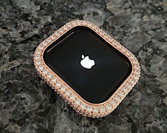 Rose Gold Bezel Lab Diamond Apple Watch Bezel Case Apple Watch