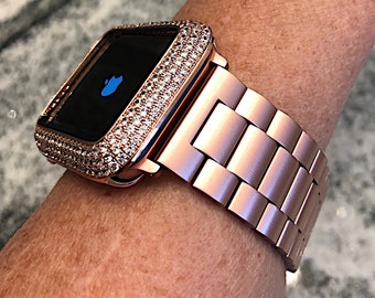 apple watch band rose gold etsy