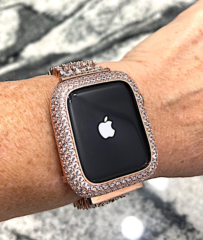 Rose Gold Apple Watch Band and or Lab Diamond Bezel Iwatch Etsy