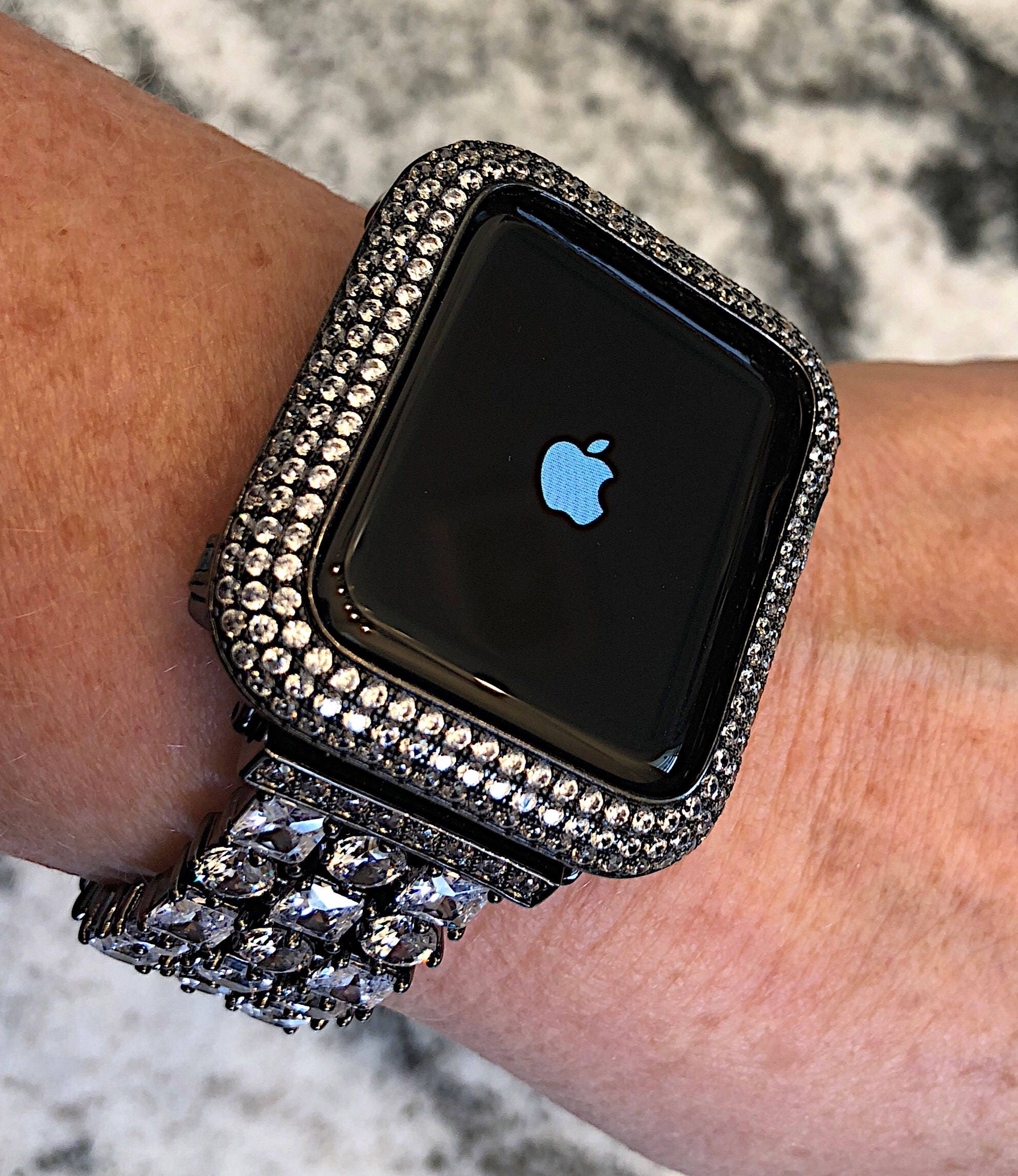 Apple Ultra 49mm Black bling lab Diamond Apple watch case +Apple