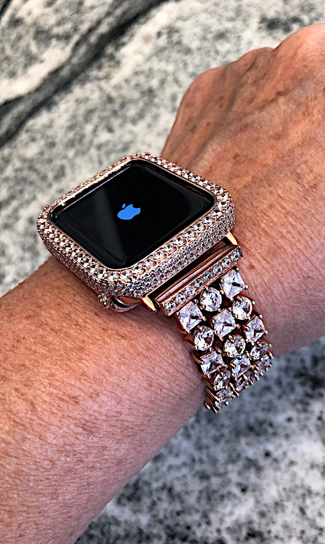 Gold and diamond apple watch band sale