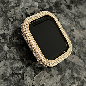 Apple Watch Case Yellow Gold Bezel Only Lab Diamond Apple Watch Bezel Apple Watch cover Apple watch Bling Apple Watch protector Case image 7