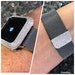 White gold Lab Diamond Apple Watch Band and or Bezelo magnetic0 Milanese band 38/40 42/44 041/45mm case cover Series 1,2,3,4,5,6,7,8,SE 