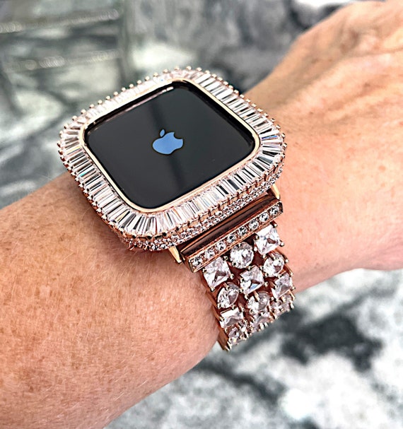 Oro rosa Apple Watch Band y/o Lab Diamond Bezel iwatch pband | Etsy México