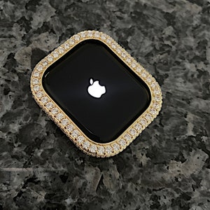 Apple Watch Case Yellow Gold Bezel Only Lab Diamond Apple Watch Bezel Apple Watch cover Apple watch Bling Apple Watch protector Case image 4