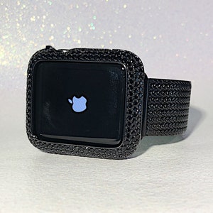 Black Lab Diamond Apple Watch case and or Apple Watch band Apple Watch  straps Bling Apple Watch cases Apple Watch bands Apple Watch faces