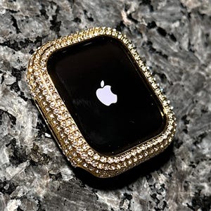 Series 10 42mm 46mm 40mm-46mm 14k yellow gold  pc Apple Watch case crystal Apple Watch cover Apple Watch case made with Swarovski element