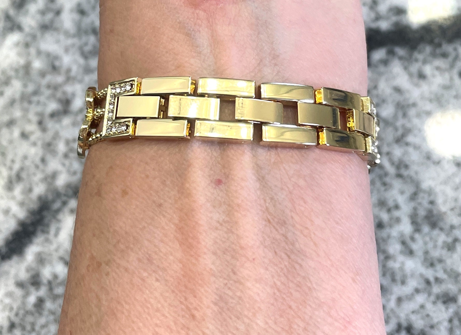 14k Yellow Gold Beautiful Crystal Butterfly Apple Watch Band 