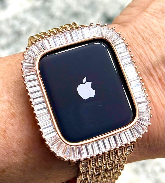 NEW Rose Gold Rhinestone Apple Watch Band+Case Amazon.com: Bling Bands Compatible with Apple Watch Band  main image 4