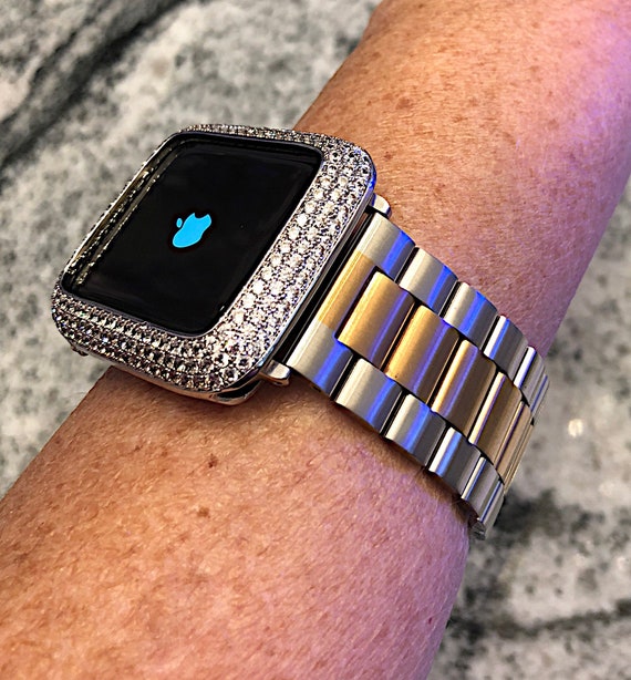 14k white gold apple watch band Clearance