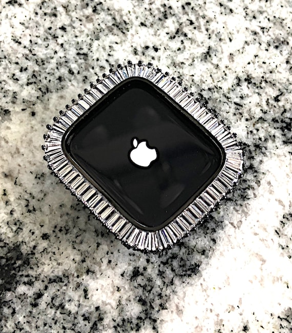Sparkling Bling Baguette Bezel Only Black Lab Diamond Apple  display picture 3