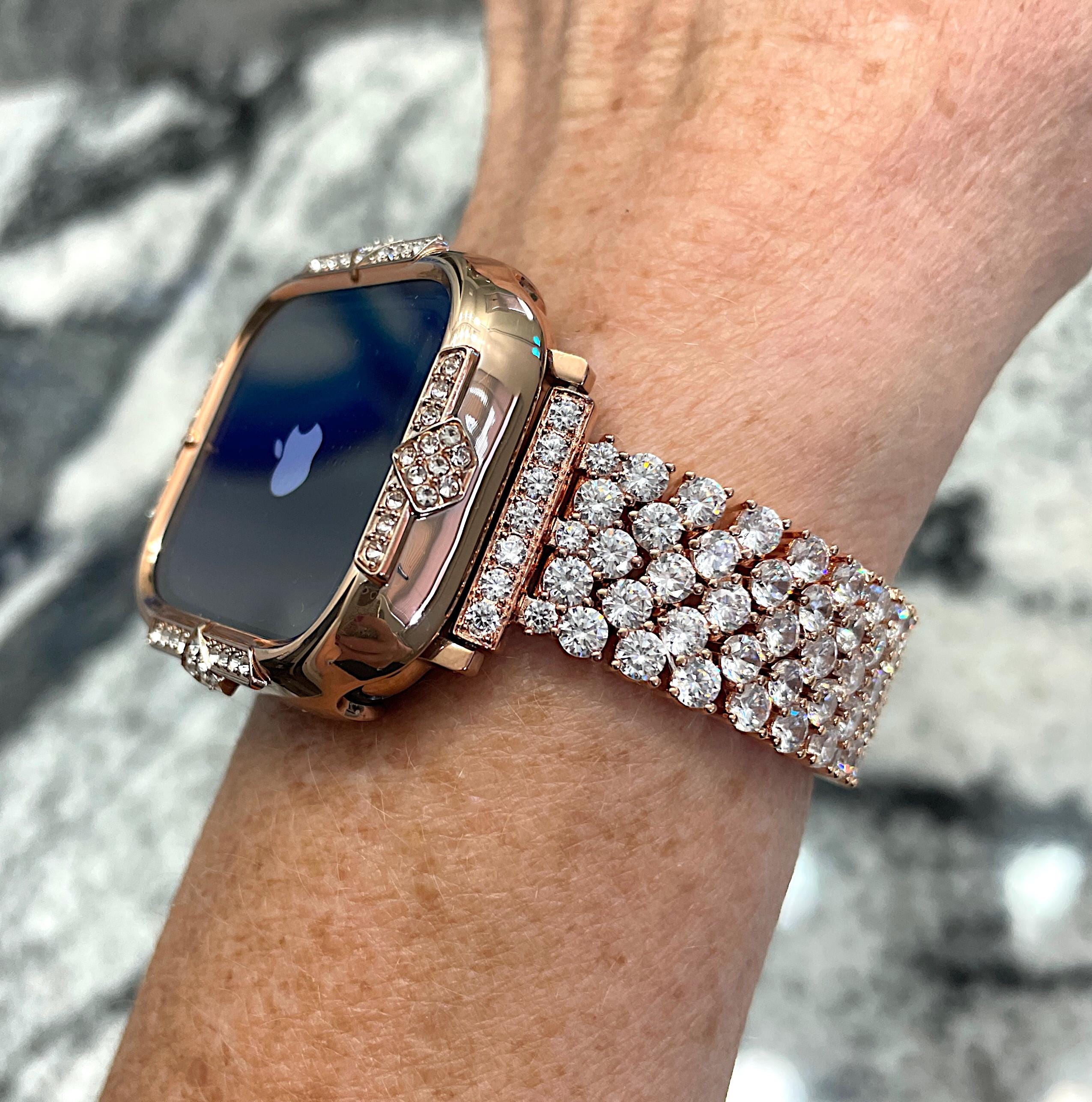 High End Lab Diamond 14k Rose Gold GP Apple Watch Watch Band  display picture 3