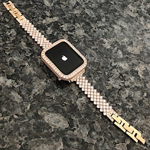 Luxury bling Rose Gold Apple Watch Band and or Lab Diamond Apple Watch case band bling case case cover Apple Watch bands, Apple Watch cases
