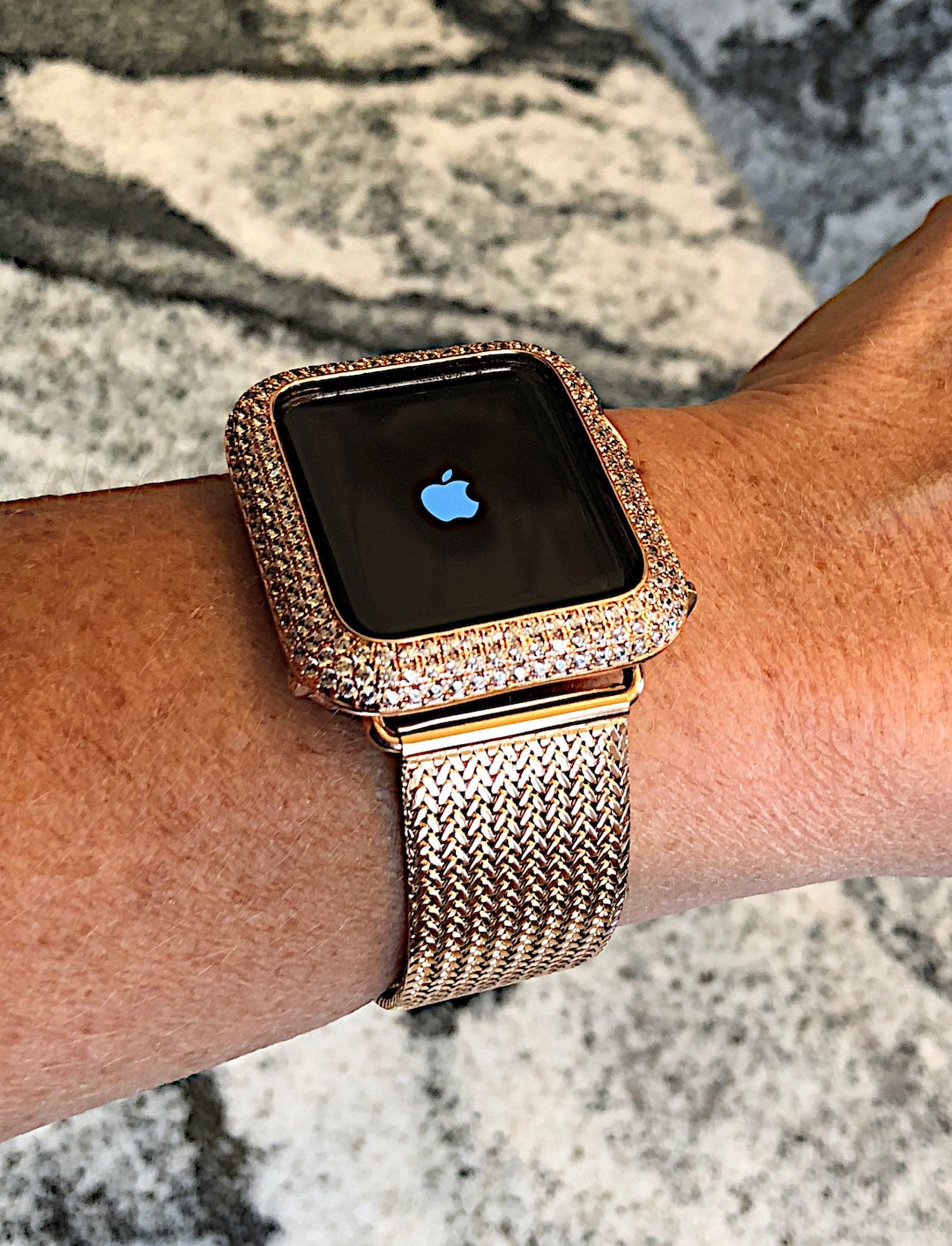 Apple Watch Band Women Rose Gold Swarovski Crystals & Crystal 