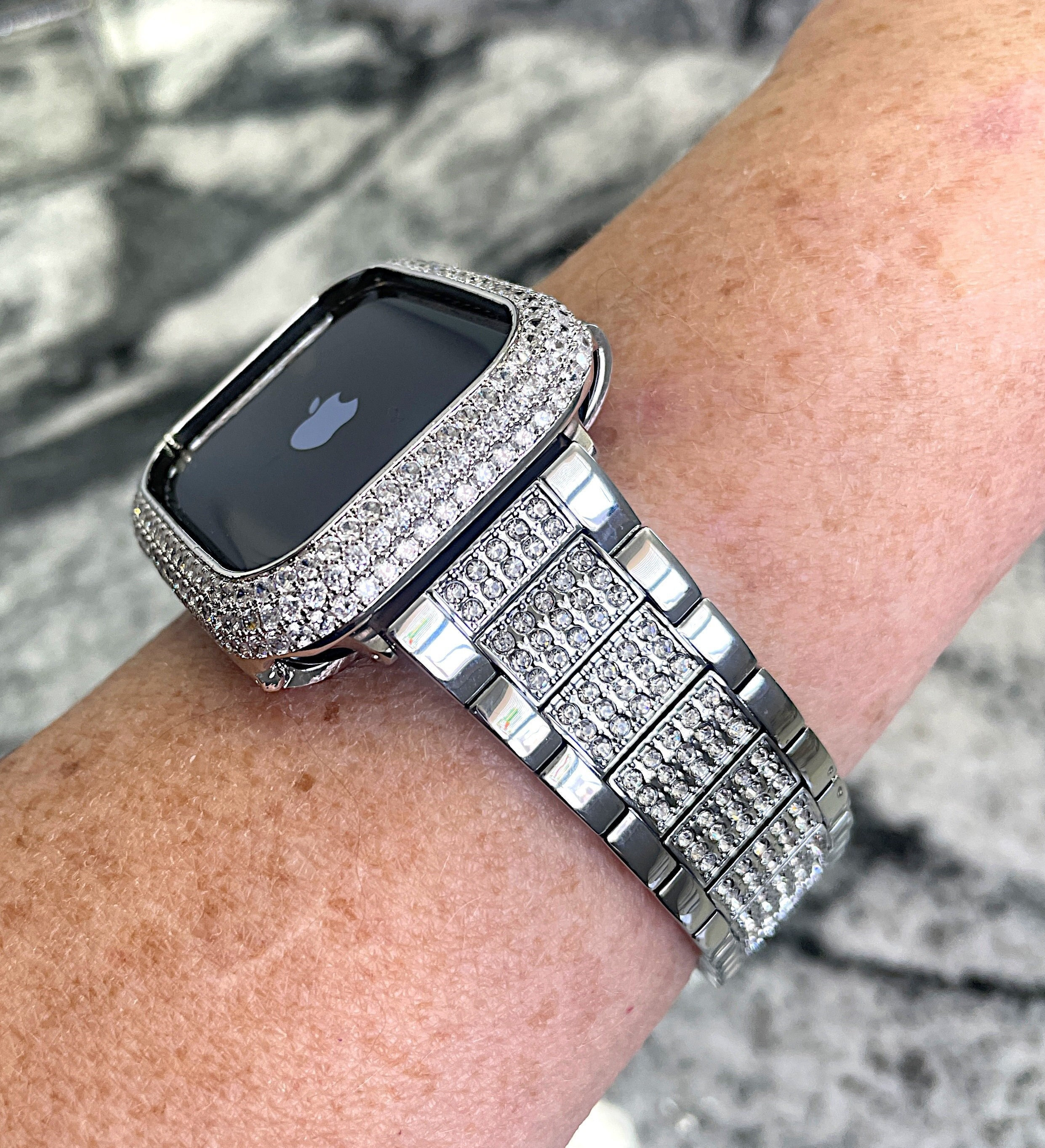 FLAPI Diamond Metal Band for iWatch Diamond Studded Watch Band for Apple Watch main image 3