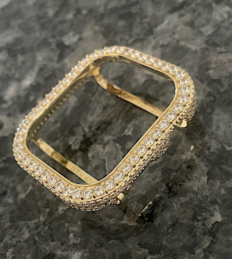 Apple Watch Case Yellow Gold Bezel Only Lab Diamond Apple Watch Bezel Apple Watch cover Apple watch Bling Apple Watch protector Case image 9