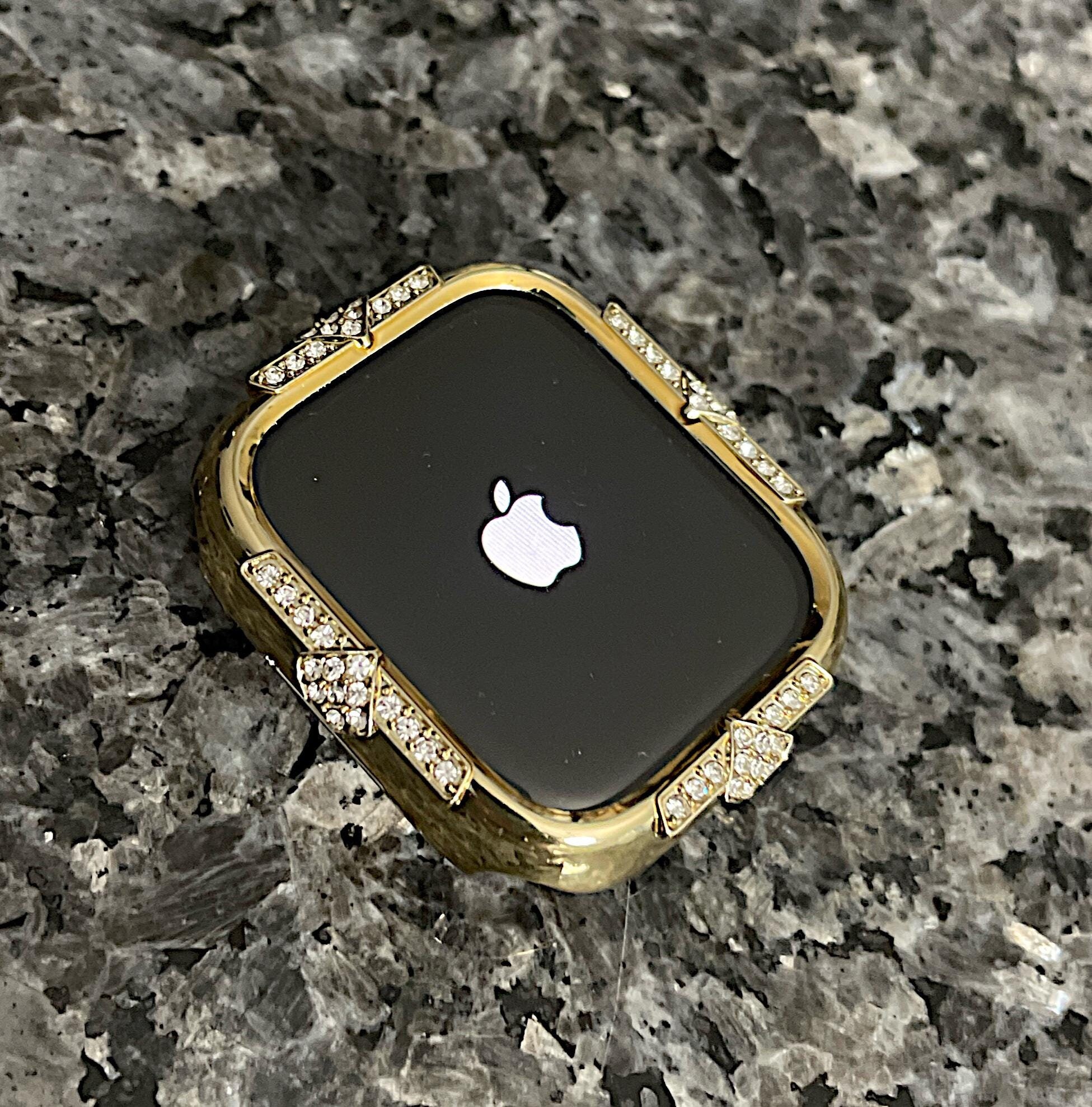 14k Yellow Gold Gp Apple Watch Case Made With Swarovski 14k Yellow Gold Gp Apple Watch Case Made With Swarovski