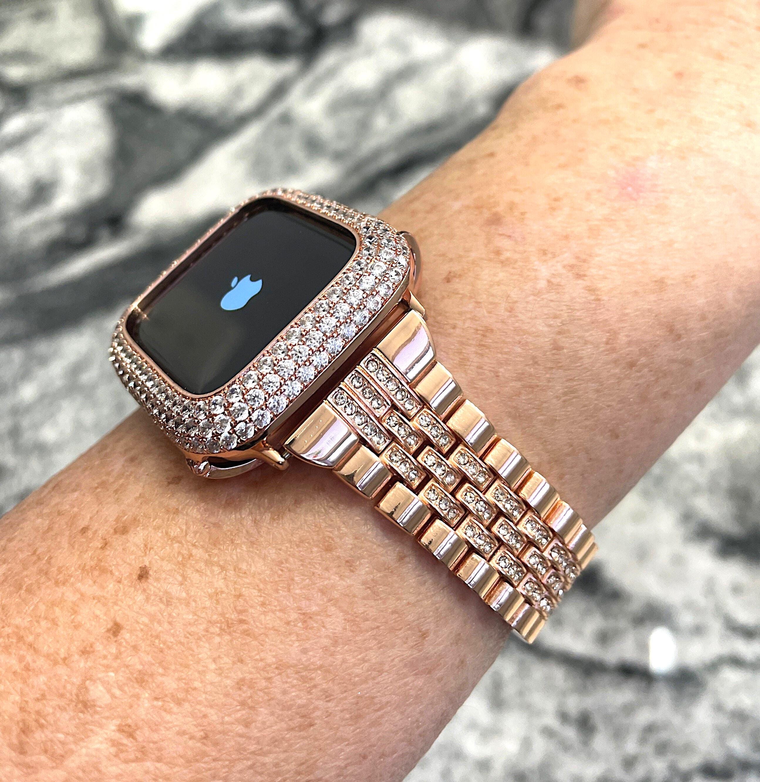 Assorted Silicone Apple Watch Bands with Rose Gold Case Rose Gold Serenity Apple Watch Strap main image 2