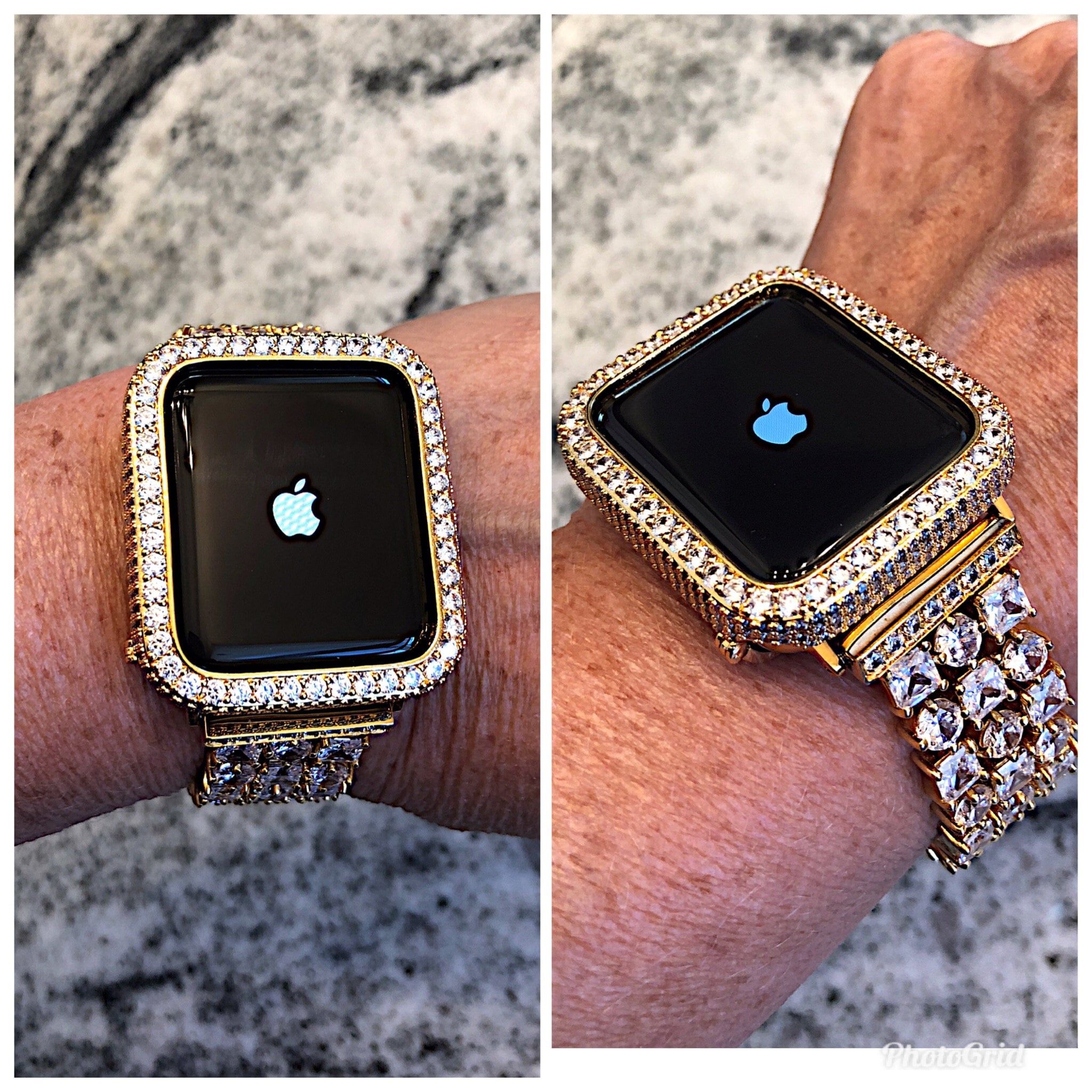 Yellow Gold Apple Watch Band and or Lab Diamond Apple Watch