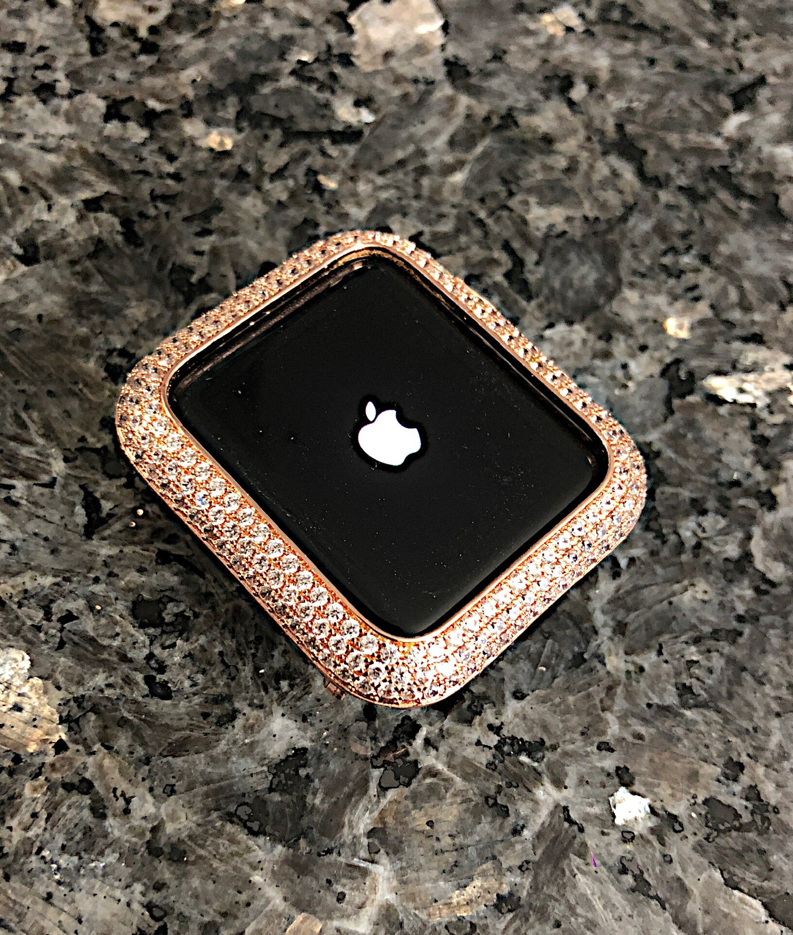 Apple Watch Case Rose Gold Lab Diamond Apple Watch Bezel Metal