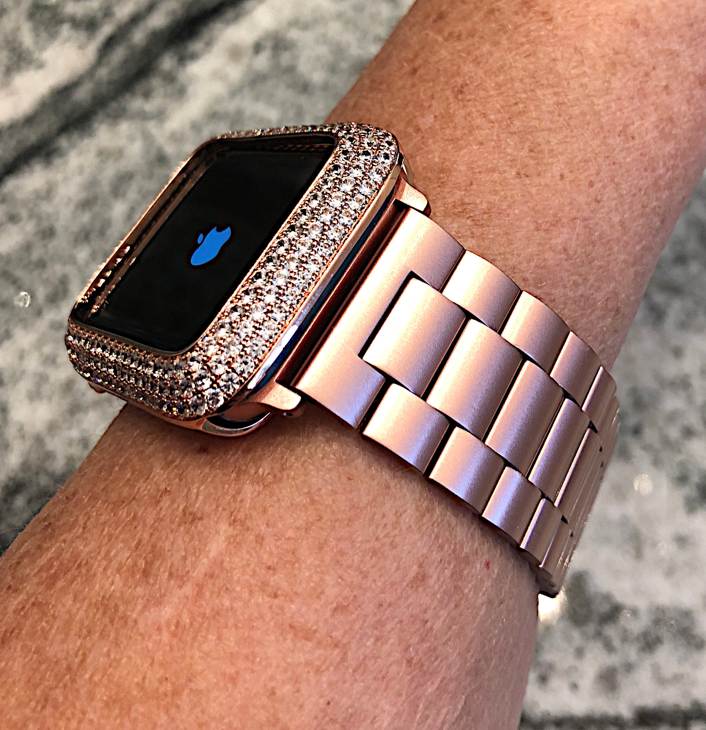 Gold Apple Watch Band and or Lab Diamond Bezel Iwatch and - Etsy Israel