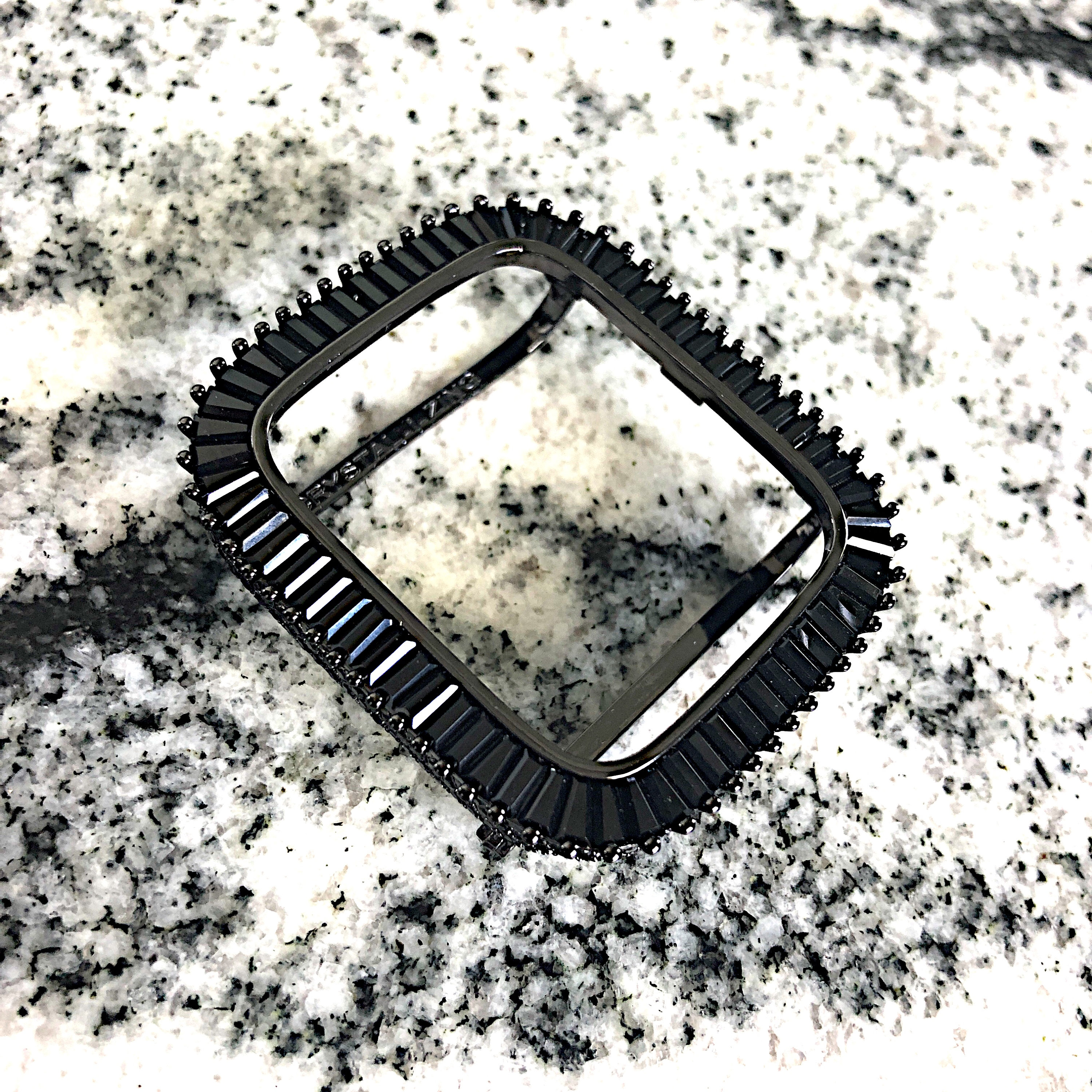 Apple Watch Case Cover, Limited Edition Black Lab Diamond baguette, 44mm ✨ Shine bright like a diamond! ? Upgrade your Series 10  main image 2