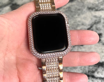 Rose Gold Diamond Apple Watch Crystal Band and or Bezel W  display picture 3