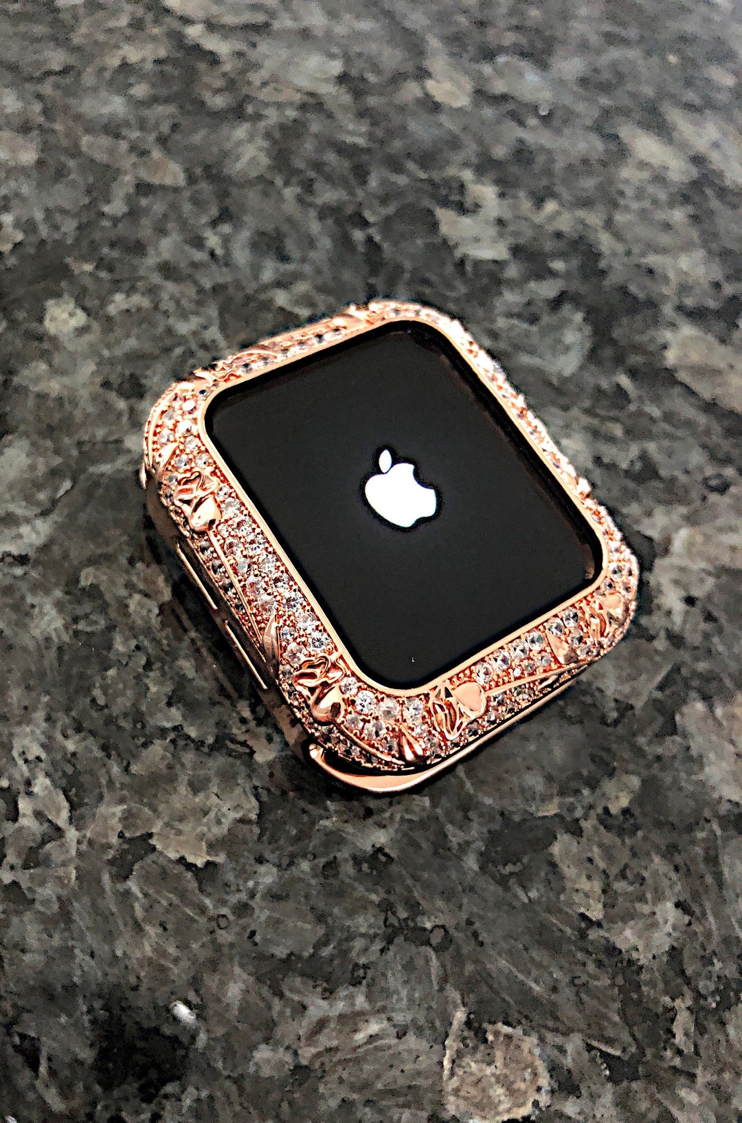 Rose Bud Rose Gold Bezel Apple Watch Bezel Rose Pattern Case - Etsy