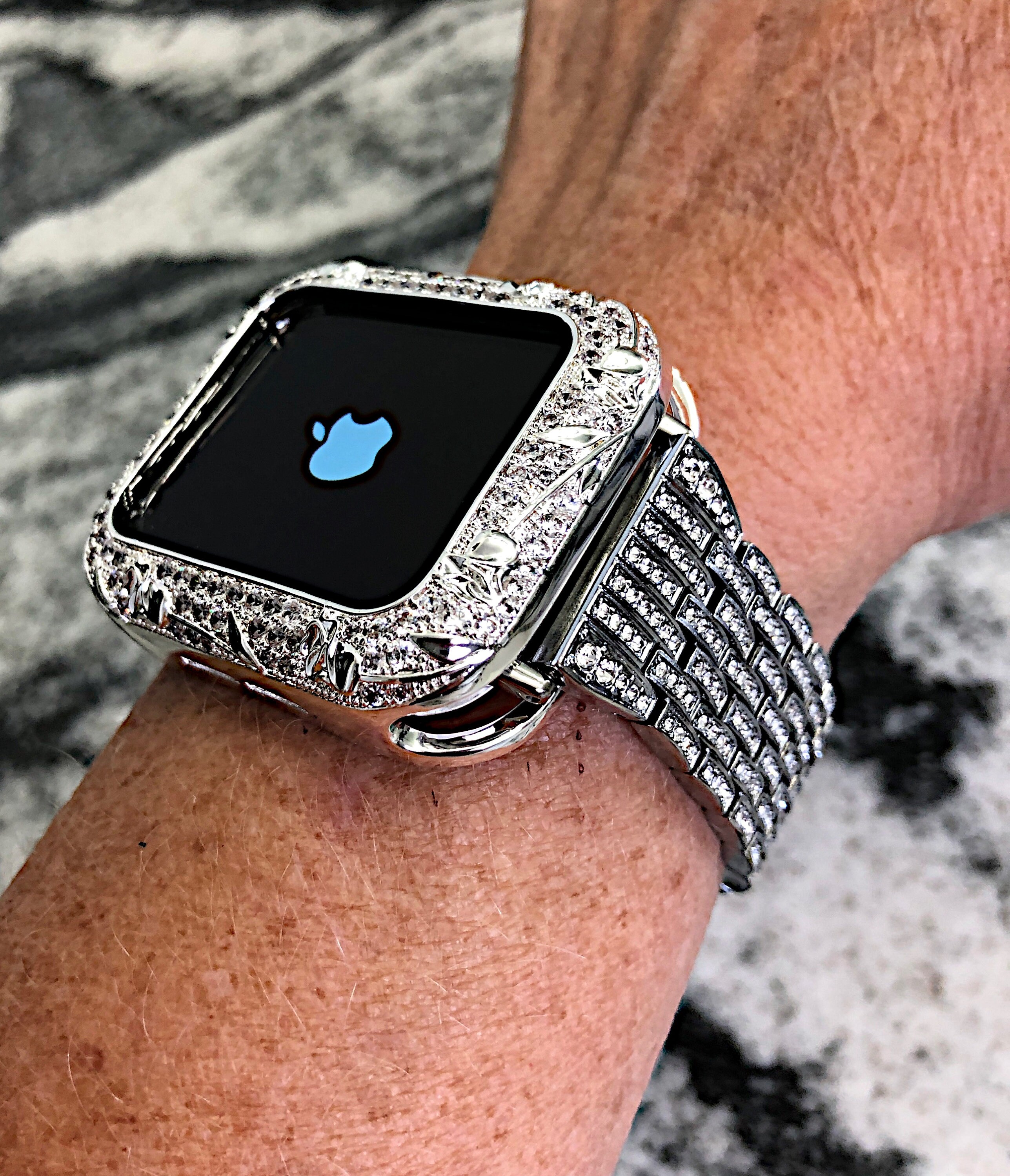 Apple Watch Crystal Band and or Cz Rose Bud Apple Watch Case Bezel Band Bling Apple Watch Cases Apple Watch Covers Apple Watch Crystal Bands Etsy Sweden