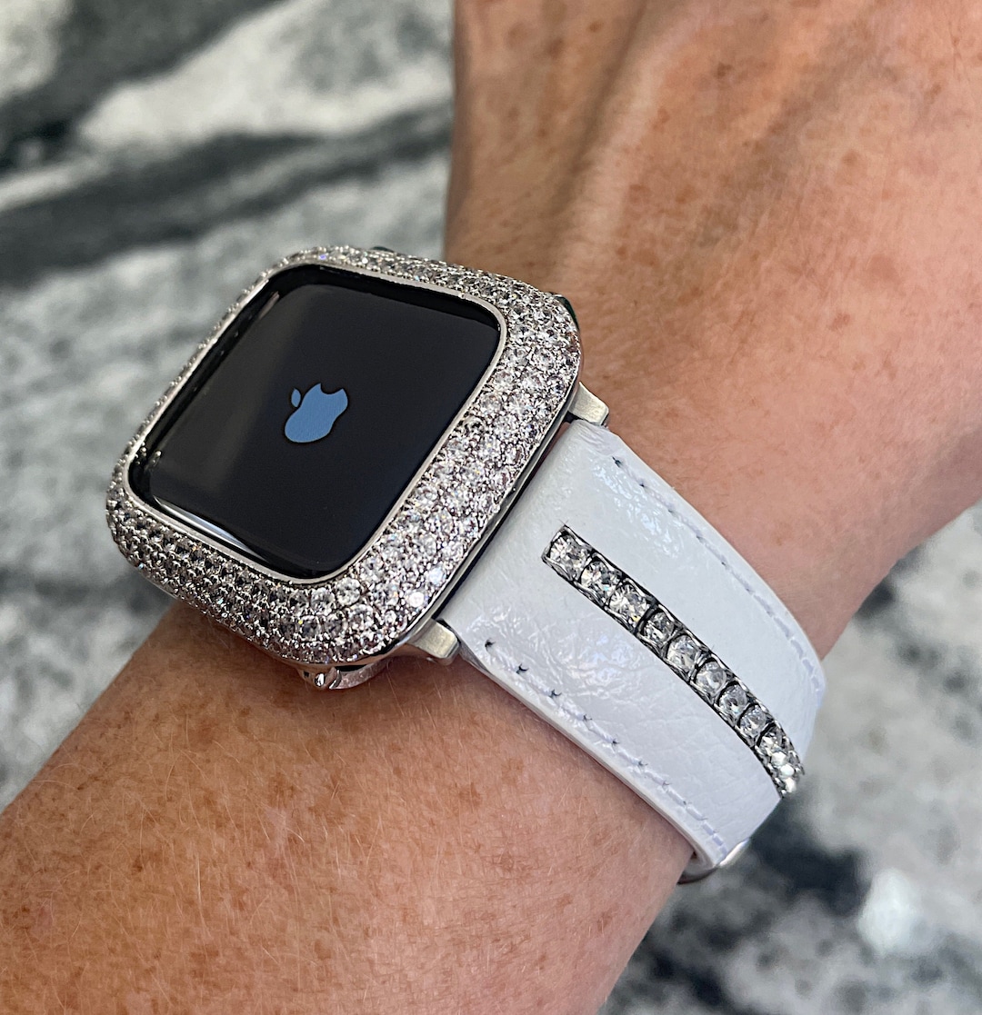 Leather Apple Watch Band and or Lab Diamond Apple Watch Case Apple
