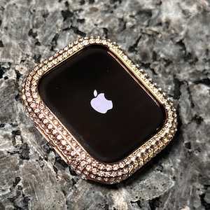 Series 10/11 42mm 46mm 40mm-46mm 14k Rose gold pc Apple Watch case crystal Apple Watch cover Apple Watch case made with Swarovski elements