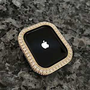 Apple Watch Case Yellow Gold Bezel Only Lab Diamond Apple Watch Bezel Apple Watch cover Apple watch Bling Apple Watch protector Case image 5