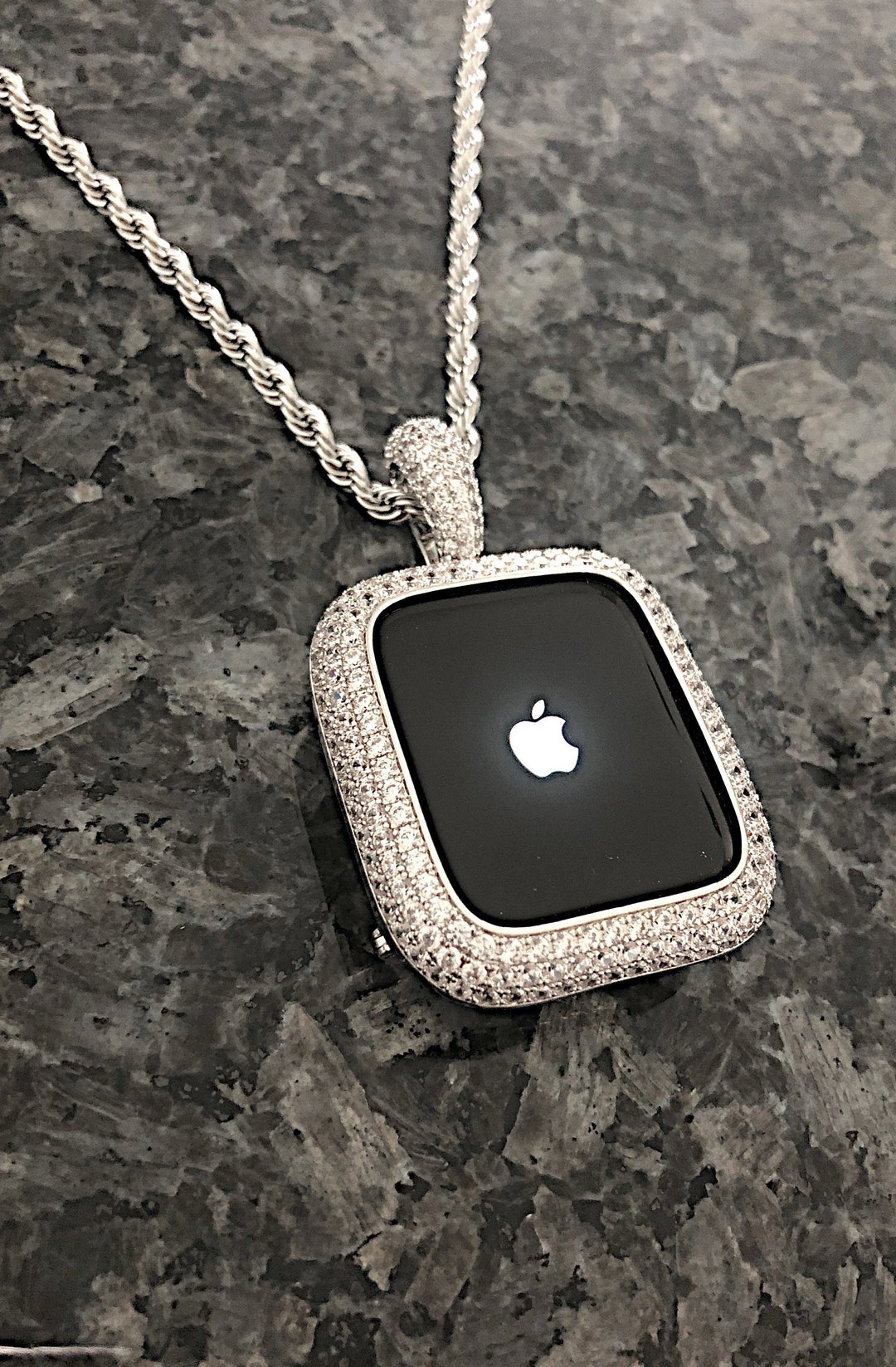 Apple Watch Pendant,necklace White Gold Wear on Watch or Neck Lab