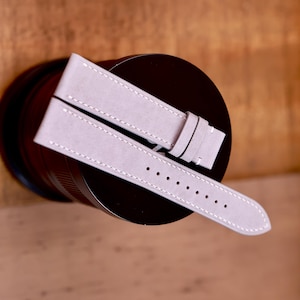 Nubuck smooth Gray slim watch strap 24mm,22mm,21mm,20mm,19mm,18mm,16mm-NUBUCK TRON-GRAY