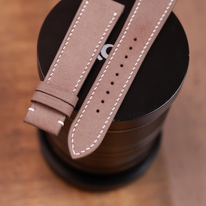 Nubuck smooth Light Brown slim watch strap 24mm,22mm,21mm,20mm,19mm,18mm,16mm-NUBUCK TRON-LIGHTBROWN