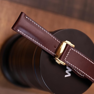 Omega Buttero Bugundy leather padded watch strap-Buttero Omega - BUGUNDY