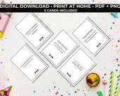 Sarcastic Birthday Cards • Printable Funny Adult Set • Minimal Modern Humor Bundle • Download