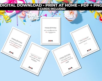 Funny Adult Birthday Cards • Sarcastic Printable Set • Sassy Modern Humor Pack • Instant Download