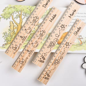 Custom Wooden Ruler,Engraved Name Wooden Ruler,Back To School Gift,Personalized Kids Ruler,Gift For Student,Wood Ruler For School Enrollment