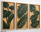 Tropical Leaf Wall Art CNC DXF SVG | Modern Laser Cut Panel Decor