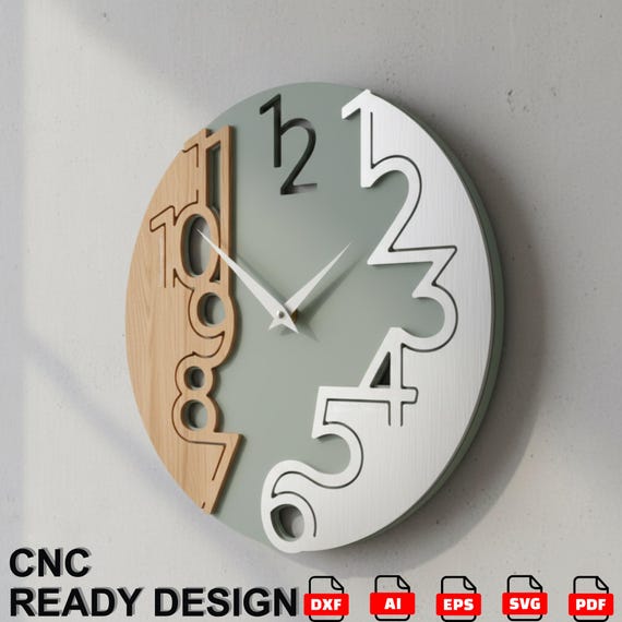 Modern Minimalist Wall Clock CNC File – Corporate Gift Template (Digital Download)