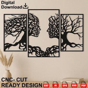 3D Family Tree Wall Art - CNC Laser Cut Design (DXF & SVG)