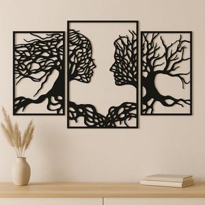 3D Family Tree Wall Art DXF & SVG – Elegant Wooden Wall Decor, CNC Router and Laser Cut Ready, Living Room Home Decoration