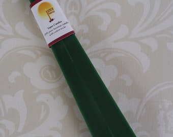 Handmade 100% Beeswax Candles - obelisk / pyramid taper pair - 10.5" - GREEN