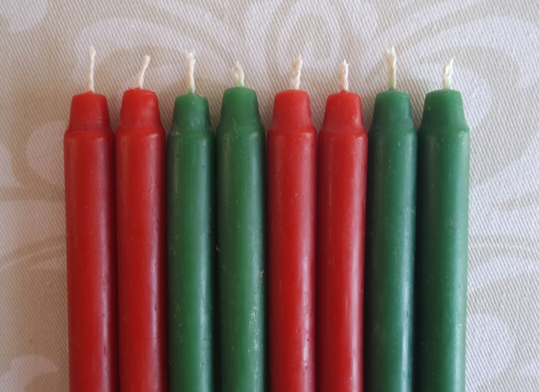 Handmade 100 Beeswax Chime Candles / Christmas Tree Candles Set of 8
